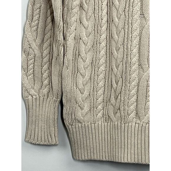J Crew Sweater Womens XXS Cableknit Cardigan Tan Button Up V Neck Oversized - Picture 5 of 15